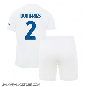 Inter Milan Denzel Dumfries #2 Vieraspaita Lapsille 2023-24 Lyhythihainen (+ shortsit)